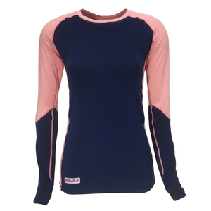 Products: Womens Long Sleeve Crew Baselayer Ink/Flamingo - Thermatech New Zealand