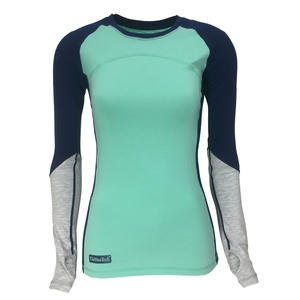 Womens Long Sleeve Crew Baselayer Mint/Ink/Marl - Thermatech New Zealand