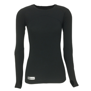 Womens Long Sleeve Crew Baselayer Black - Thermatech New Zealand