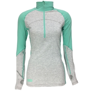 Womens 1/4 Zip Baselayer Marl/Mint - Thermatech New Zealand