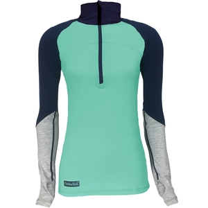 Products: Womens 1/4 Zip Baselayer Mint/Ink/Marl - Thermatech New Zealand