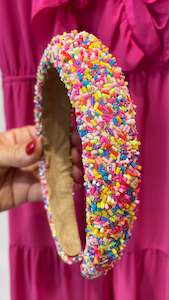 Hair: HA040 Confetti Headband Sprinkle Pink