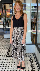 The Look: Luxe Snakeskin Midi Skirt