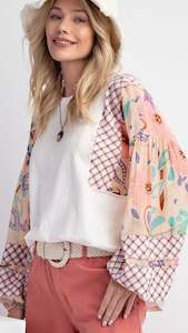 Long Sleeve: Lola Mixed Print Long Sleeve Top