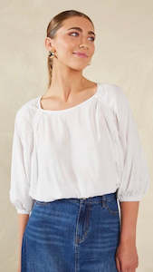 Tanks Camis: Palermo Drawstring Top Bianco