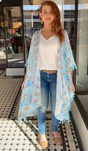 Kimonos 1: Lagoon Tassel Trim Kimono