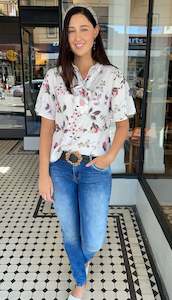 Skylar Tie Neck Top Off White