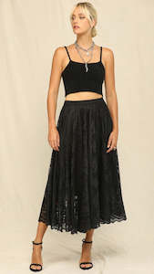 Skirts: Texas Love & Lace Skirt Black