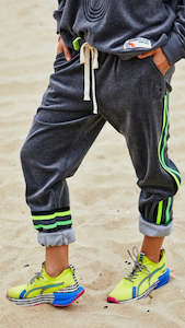 Hammill Co 1: Retro 76 Velour Track Pant Charcoal