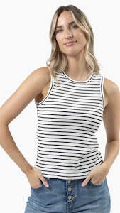 Basics: Rachel Tank White - Black