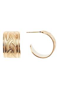 Jewelry: Folie Gold Hoop Earring Lattice