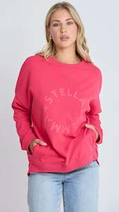 Knit Tops: Newport Pocket Crew Raspberry