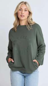 Knit Tops: Newport Pocket Crew Moss