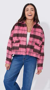 Knit Tops: Daytona Crop Jacket Pink
