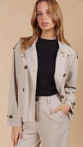 Jackets Outerwear: Freya Crop Trench Canvas
