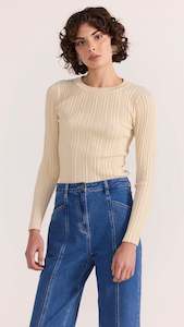 Winter 2025: Kyra Rib Knit Top Ecru