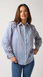 Winter 2025: Emmery Shirt Cobalt Stripe