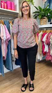 Blouse: Relaxed Butterfly Carefree Top Rosemary