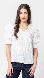 Blouse: Carefree Butterfly Top White