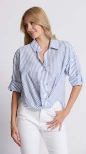 Blouse: On Repeat Blouse Sea Stripe