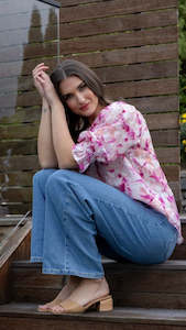 Blouse: Magnificent Top Pink Splash