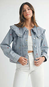 Jackets Outerwear: Ditsy Denim Jacket