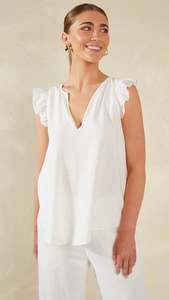 Florence Frill Tank Bianco