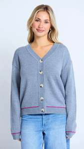 Academy Cardigan Grey Marle