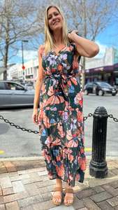 Thea Tie Waist Floral Maxi Dress