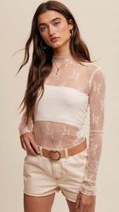 Emma Lace Layering top white