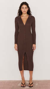 Minkpink 1: Keani Knit Midi Dress Chocolate