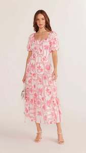 Bria Puff Sleeve Midi Dress