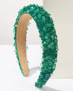 HA042 Bubble Stone Headband Green