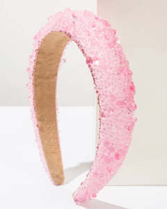 HA042 Bubble Stone Headband Pink