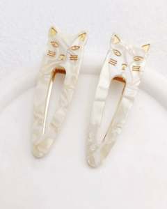 Meow Hair Clips Pearl