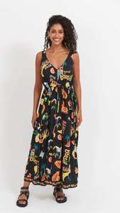 Midi Dresses: Cabana Tie Dress Brasil Black