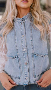Friends Of The Fox: Denim Vest Washed Blue