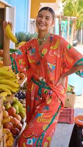 Haven: Cabana Button Top Brasil Coral