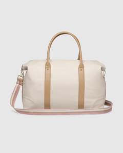 Alexis Stripe Weekender Travel Bag Vanilla