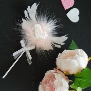 Products: Angel Wings Cake Toppers with Pink Bow (Heart) – The Rose Factory