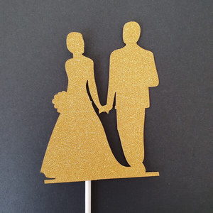 Products: Glitter Silhouette Wedding Couple Party Cake Topper – The Rose Factory