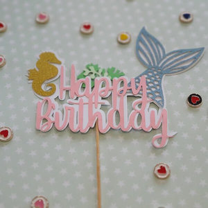 Products: Ocean Mermaid Theme Birthday Party Cake Topper – The Rose Factory