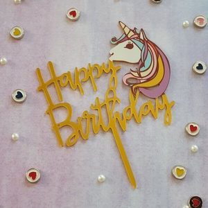 Unicorn Colorful Birthday Party Acrylic Cake Topper – The Rose Factory