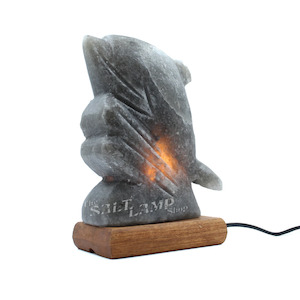 Salt Lamps: 1-2kg Rare Grey Himalayan Salt Lamp (Black Zebra Marble Base)