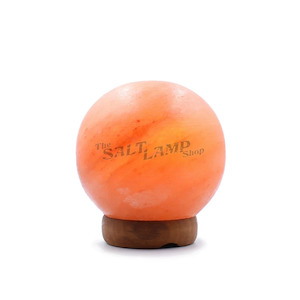 Crafted Salt Lamps: Sphere Ball Salt Lamp (Timber Base)