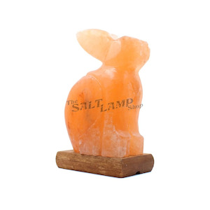 Crafted Salt Lamps: Rabbit Salt Lamp (Timber Base)