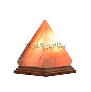 Crafted Salt Lamps: Pyramid Salt Lamp (Timber Base)