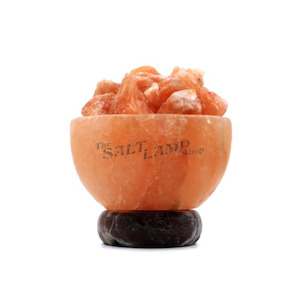 Crafted Salt Lamps: Himalayan Salt Fire Bowl (Red Zebra Marble Base)