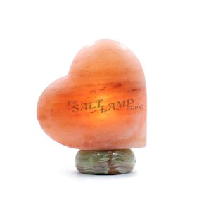 Crafted Salt Lamps: Heart Salt Lamp (Off-white Marble Base)