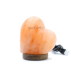 Mini Usb Salt Lamps: Heart USB Salt Lamp (Timber Base)